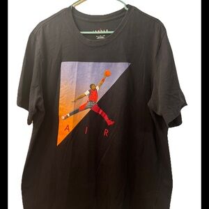 Jordan Black and Red Short Sleeve Tee with Bold Graphic